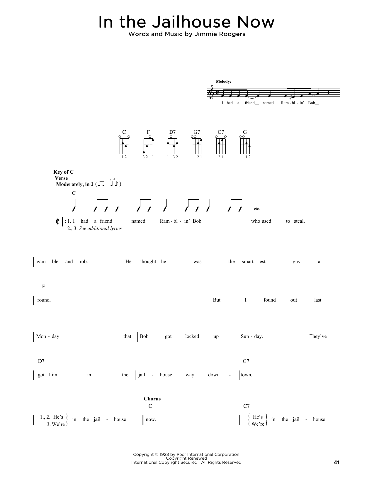 Download Jimmie Rodgers In The Jailhouse Now (arr. Fred Sokolow) Sheet Music and learn how to play Mandolin PDF digital score in minutes