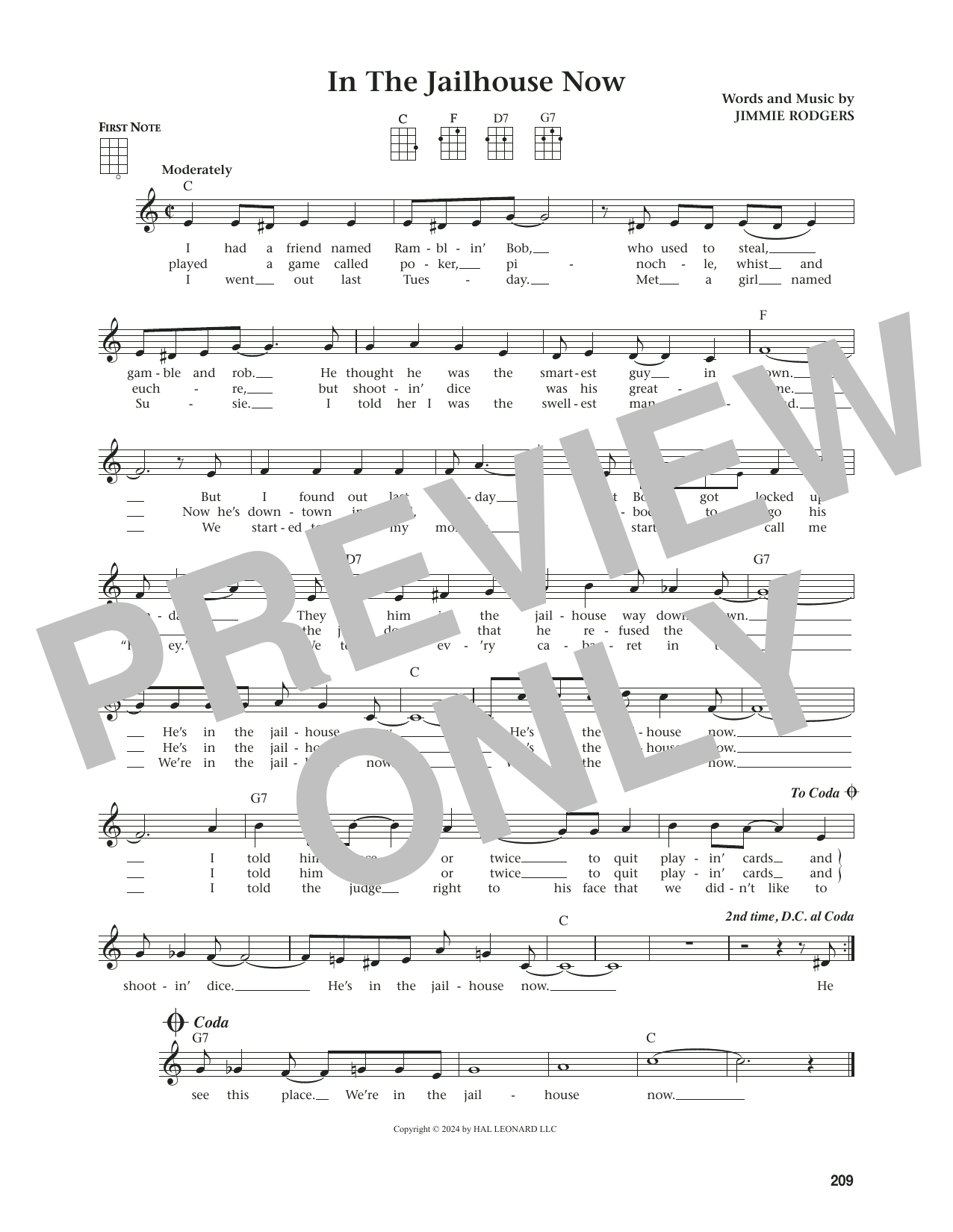 Download Jimmie Rodgers In The Jailhouse Now (from The Daily Ukulele) (arr. Jim Beloff) Sheet Music and learn how to play Ukulele PDF digital score in minutes