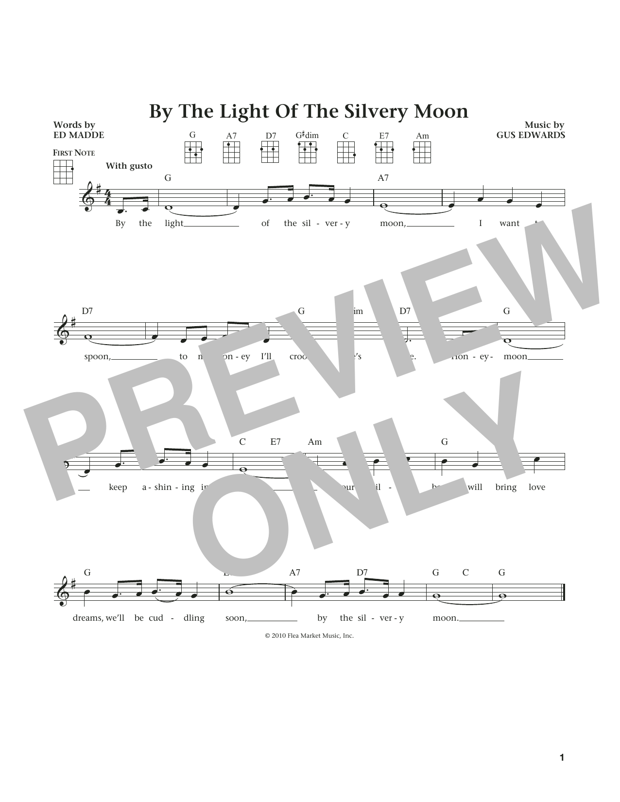 Download Jimmy Bowen By The Light Of The Silvery Moon Sheet Music and learn how to play Ukulele PDF digital score in minutes