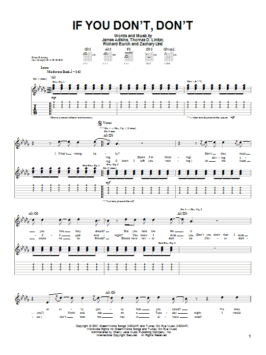 Download Jimmy Eat World If You Don't, Don't Sheet Music and learn how to play Guitar Tab PDF digital score in minutes