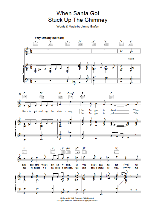 Download Jimmy Grafton When Santa Got Stuck Up The Chimney Sheet Music and learn how to play Lyrics & Chords PDF digital score in minutes