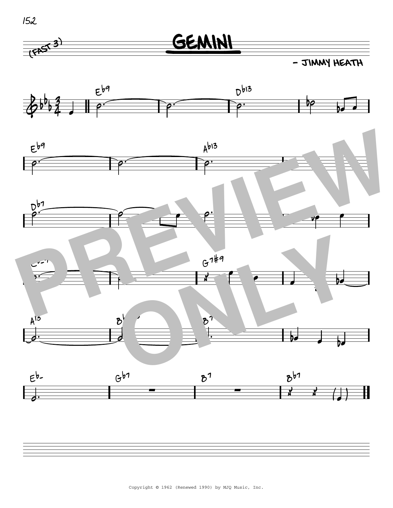 Download Jimmy Heath Gemini [Reharmonized version] (arr. Jack Grassel) Sheet Music and learn how to play Real Book – Melody & Chords PDF digital score in minutes