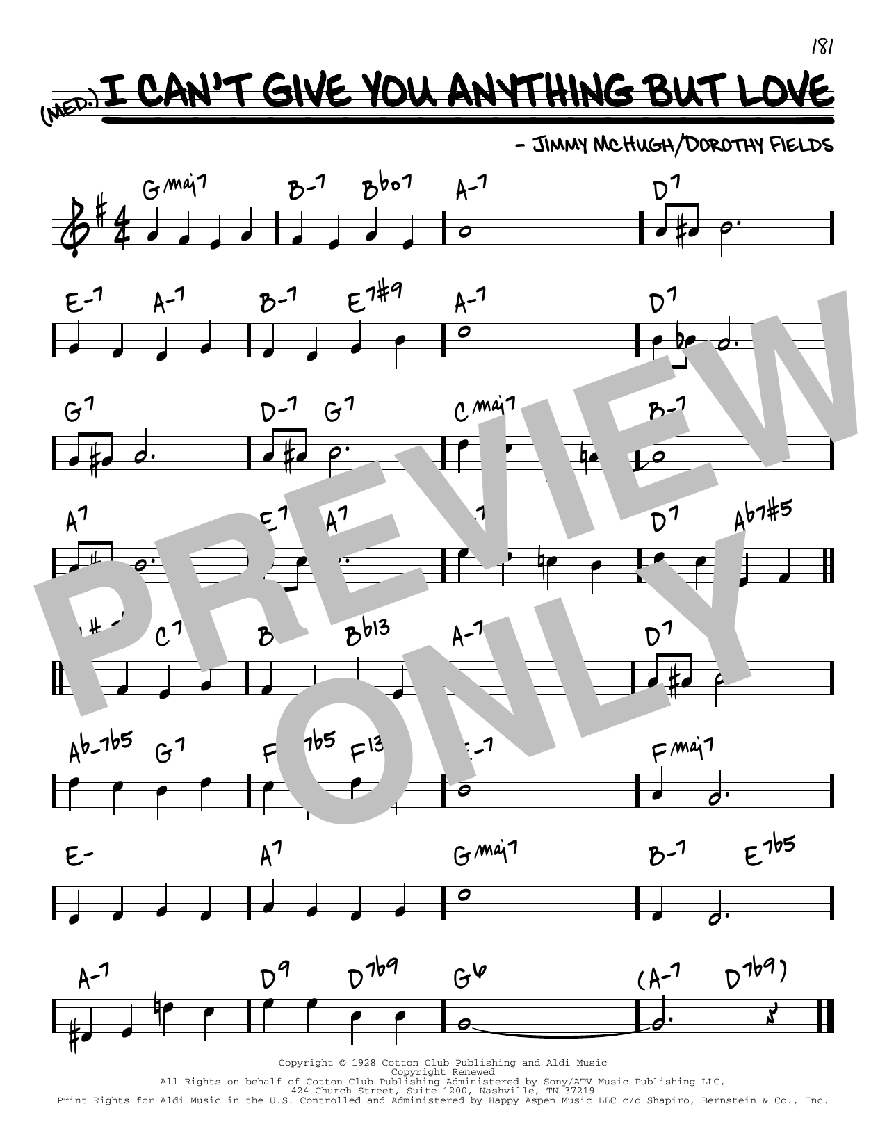 Download Jimmy McHugh and Dorothy Fields I Can't Give You Anything But Love [Reharmonized version] (arr. Jack Grassel) Sheet Music and learn how to play Real Book – Melody & Chords PDF digital score in minutes