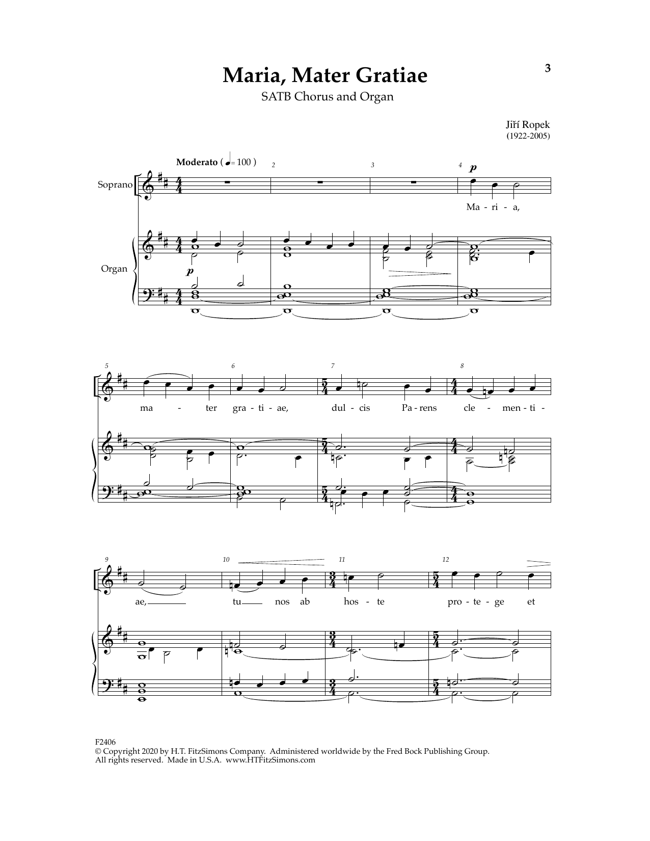 Download Jira Ropek Maria, Mater Gratiae Sheet Music and learn how to play SATB Choir PDF digital score in minutes