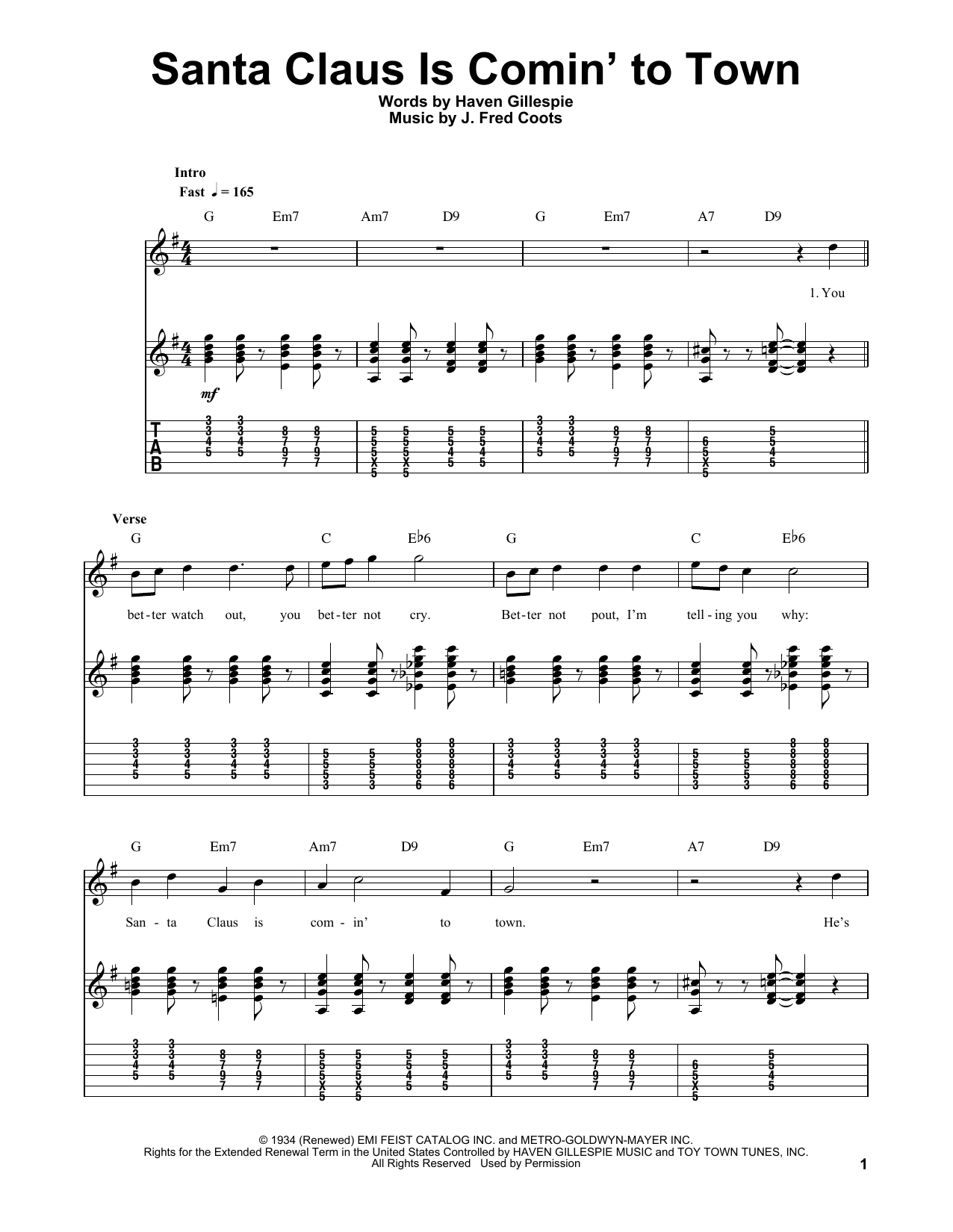 J. Fred Coots "Santa Claus Comin' To Music Notes | Download Printable PDF 81192