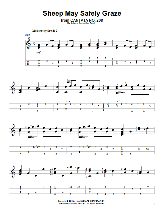 sheep may safely graze guitar sheet music