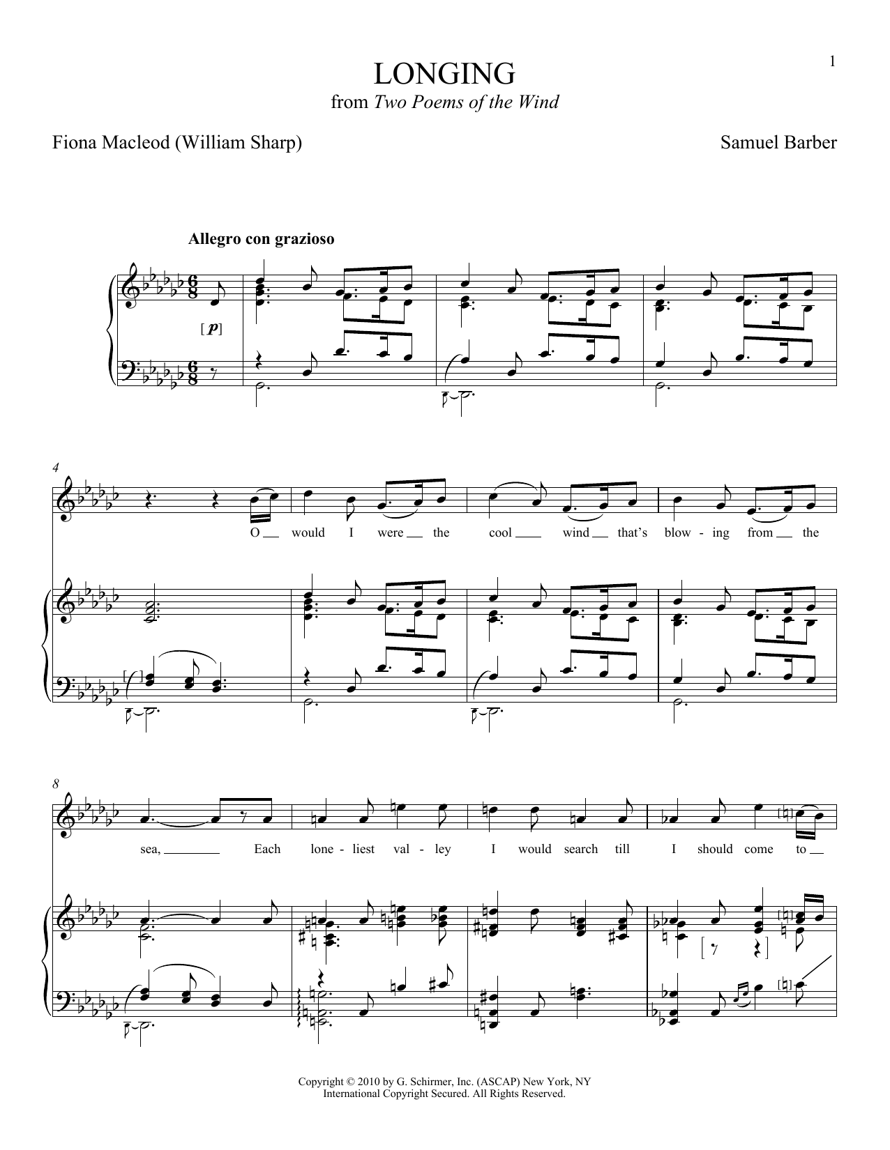 Download Joan Frey Boytim Longing Sheet Music and learn how to play Piano & Vocal PDF digital score in minutes