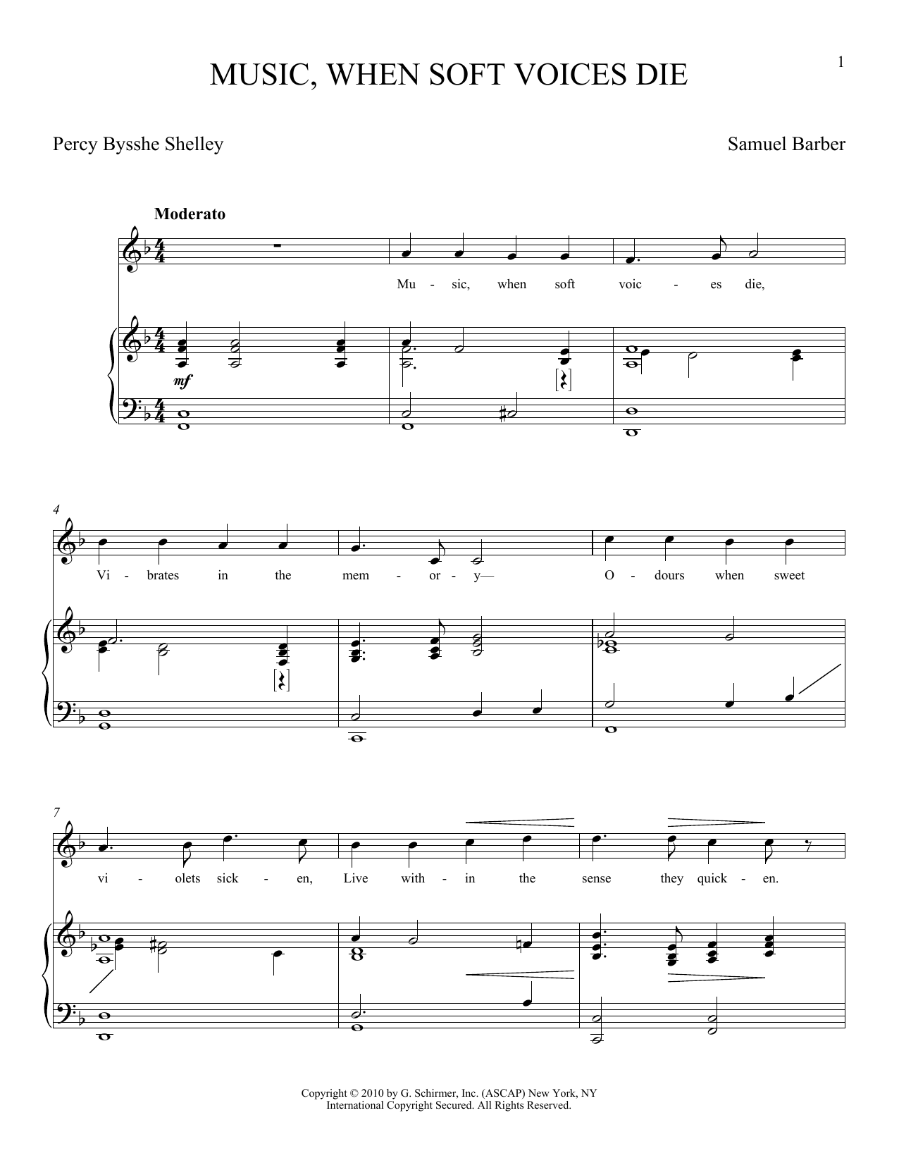 Download Joan Frey Boytim Music, When Soft Voices Die Sheet Music and learn how to play Piano & Vocal PDF digital score in minutes