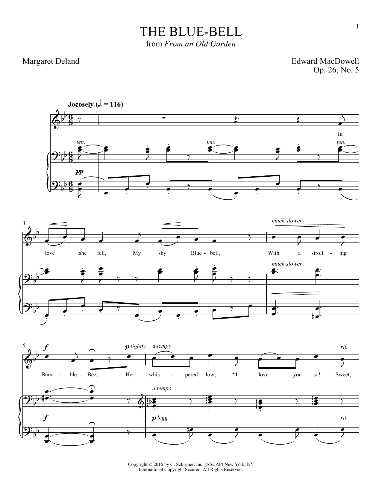 Download Joan Frey Boytim The Blue-Bell Sheet Music and learn how to play Piano & Vocal PDF digital score in minutes