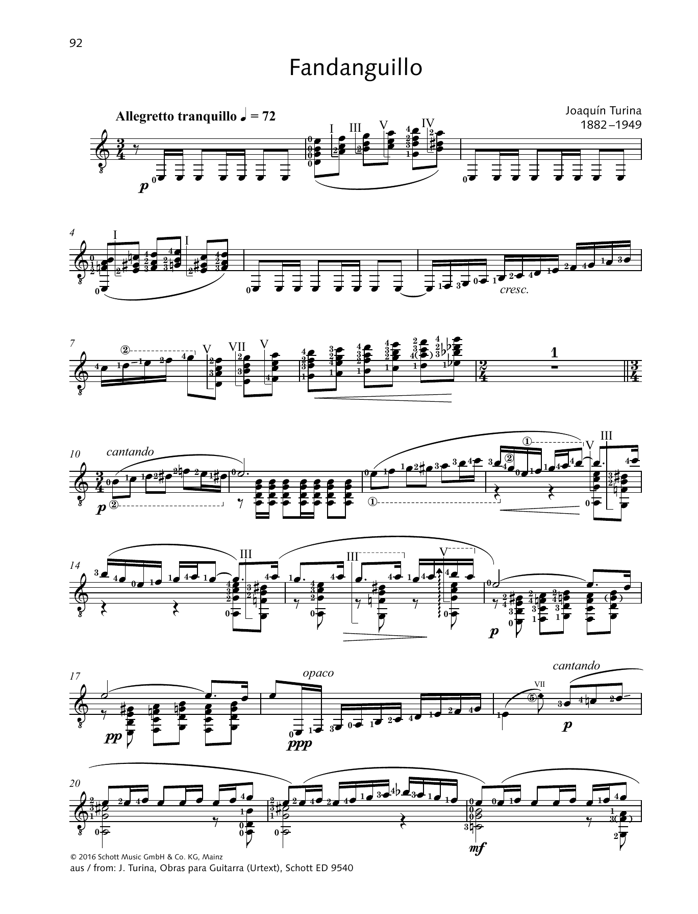 Download Joaquín Turina Fandanguillo Sheet Music and learn how to play Solo Guitar PDF digital score in minutes
