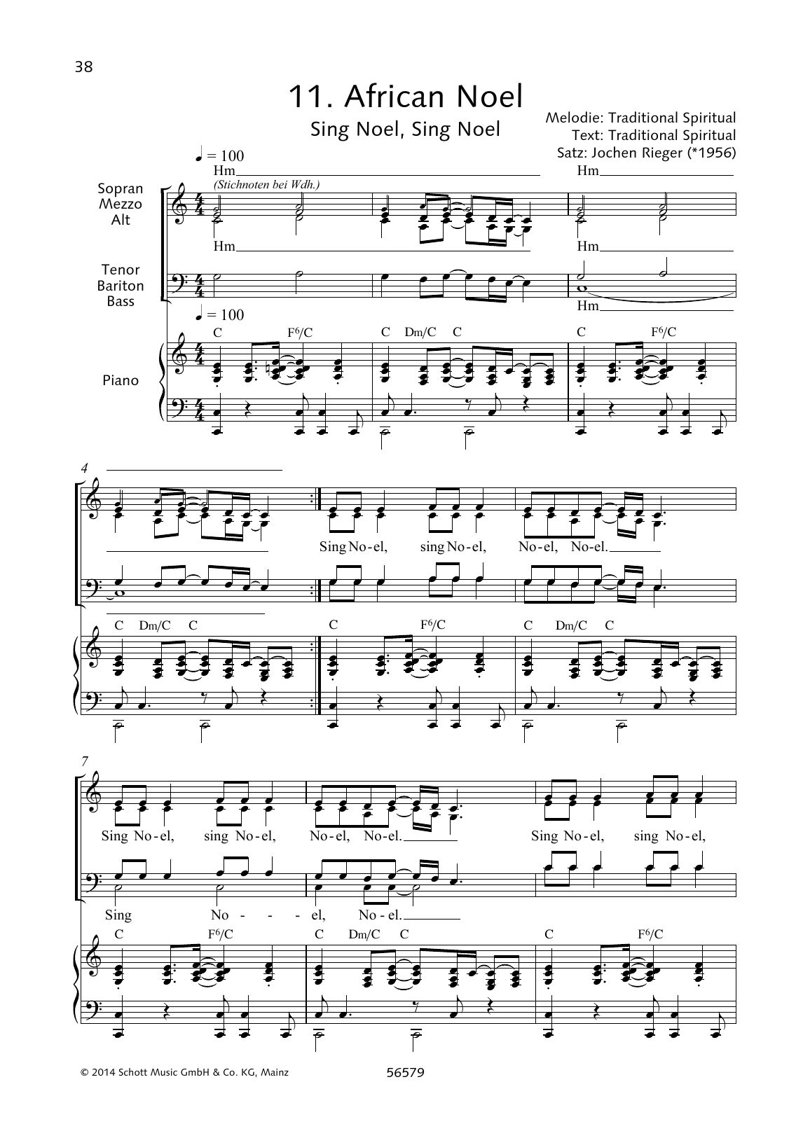 Download Jochen Rieger African Noel Sheet Music and learn how to play Choir PDF digital score in minutes