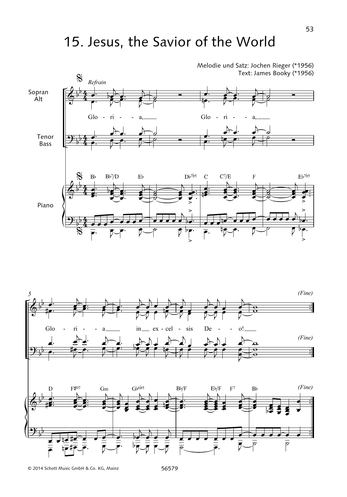 Download Jochen Rieger Jesus, the Savior of the World Sheet Music and learn how to play Choir PDF digital score in minutes