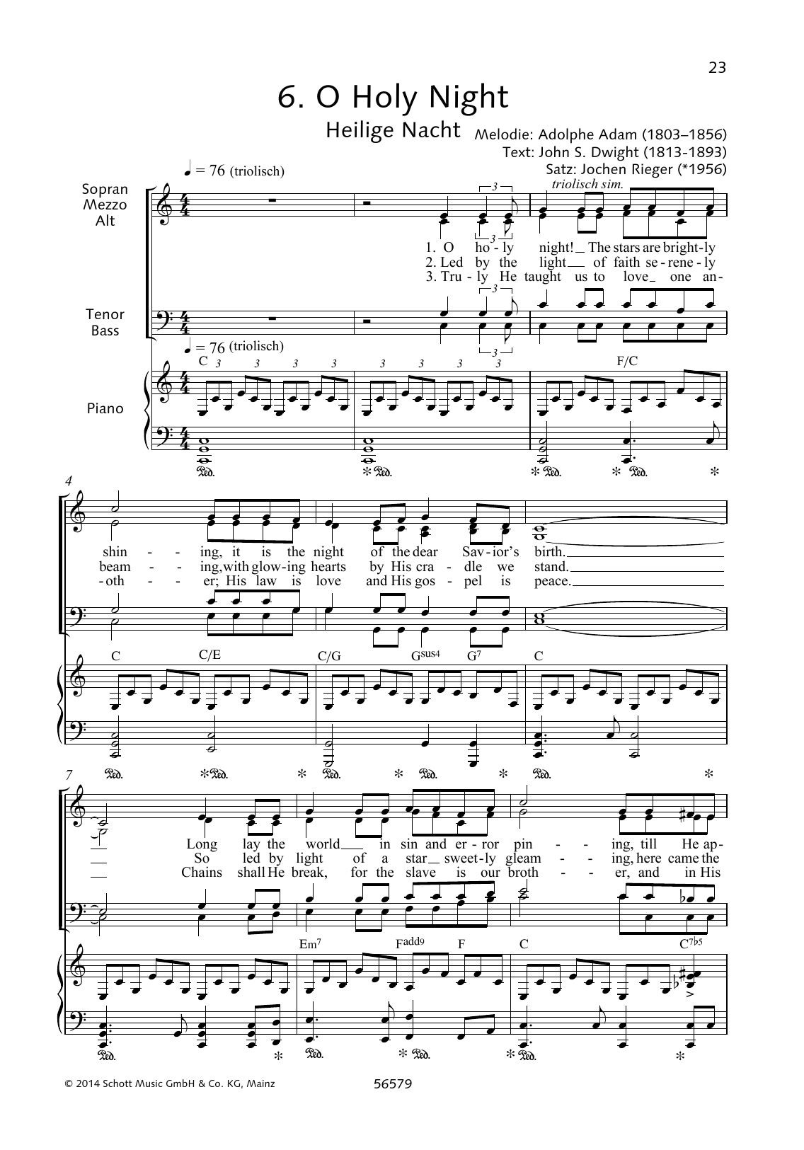 Download Jochen Rieger O Holy Night Sheet Music and learn how to play Choir PDF digital score in minutes