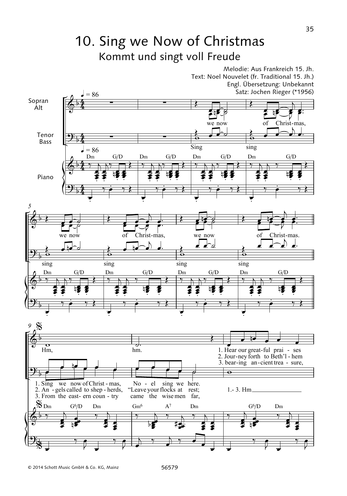 Download Jochen Rieger Sing We Now of Christmas Sheet Music and learn how to play Choir PDF digital score in minutes