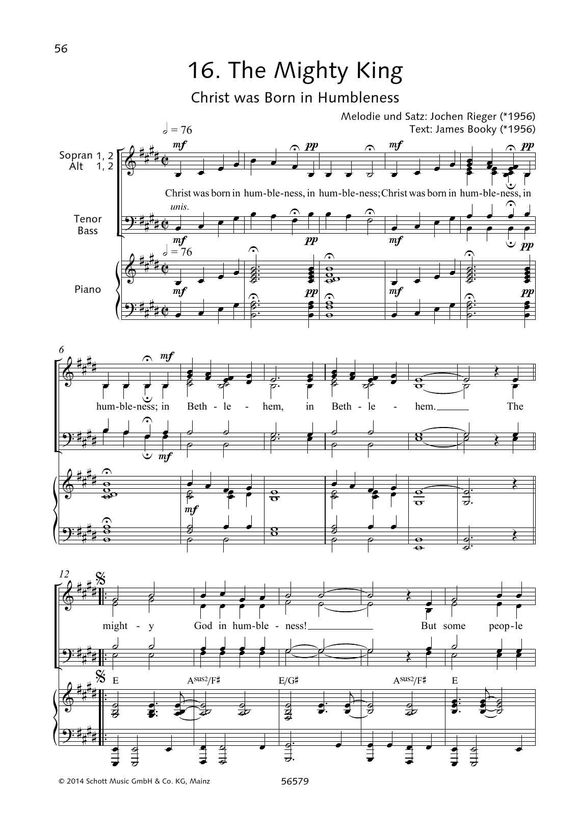 Download Jochen Rieger The Mighty King Sheet Music and learn how to play Choir PDF digital score in minutes