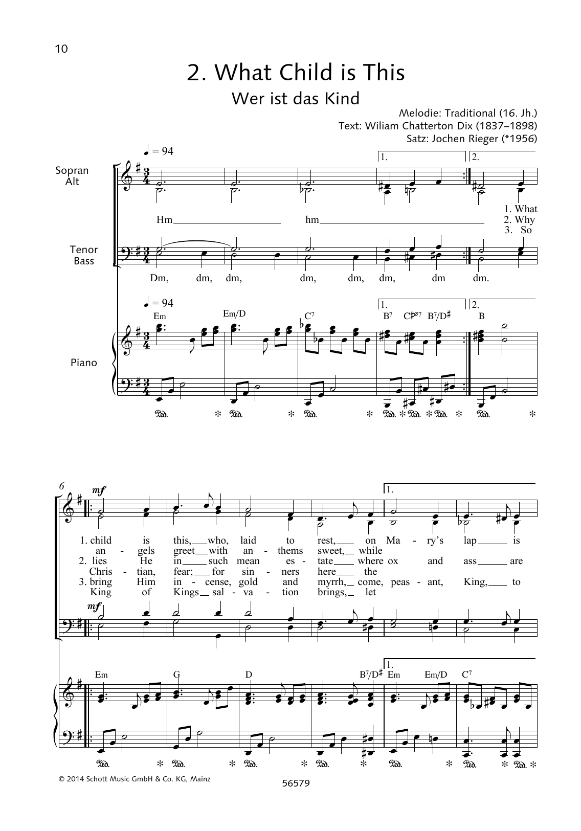 Download Jochen Rieger What Child Is This Sheet Music and learn how to play SATB Choir PDF digital score in minutes