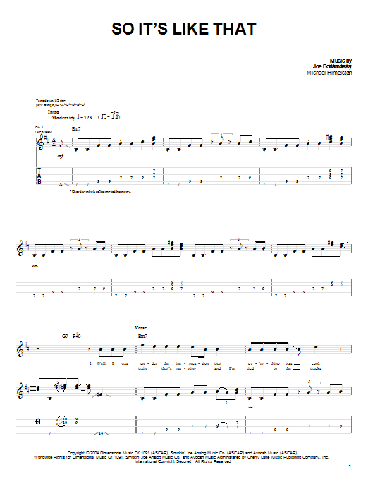 Download Joe Bonamassa So, It's Like That Sheet Music and learn how to play Guitar Tab PDF digital score in minutes