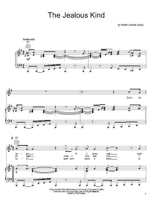 Download Joe Cocker The Jealous Kind Sheet Music and learn how to play Piano, Vocal & Guitar (Right-Hand Melody) PDF digital score in minutes