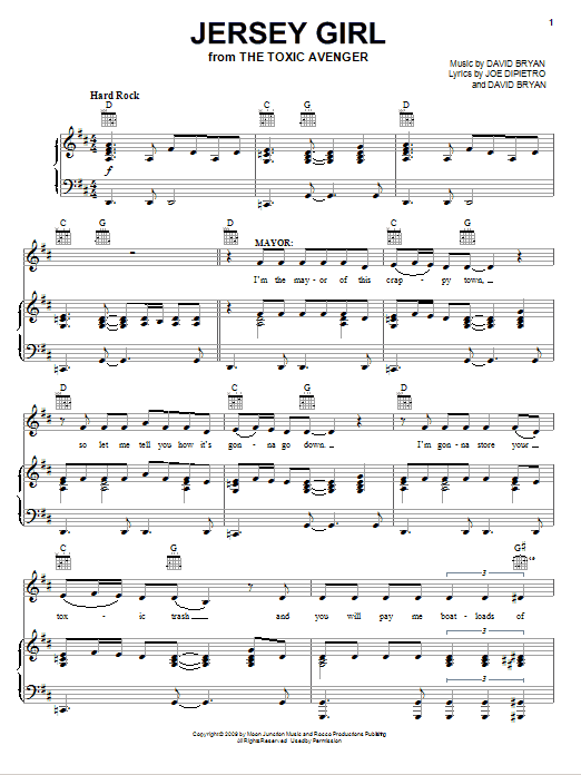 Download Joe DiPietro Jersey Girl Sheet Music and learn how to play Piano, Vocal & Guitar (Right-Hand Melody) PDF digital score in minutes
