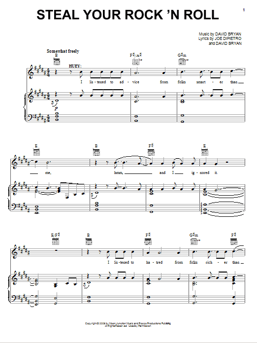 Download Joe DiPietro Steal Your Rock 'N Roll Sheet Music and learn how to play Piano, Vocal & Guitar (Right-Hand Melody) PDF digital score in minutes