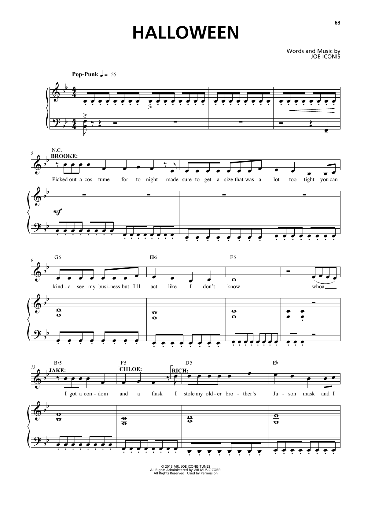 Download Joe Iconis Halloween Sheet Music and learn how to play Piano & Vocal PDF digital score in minutes