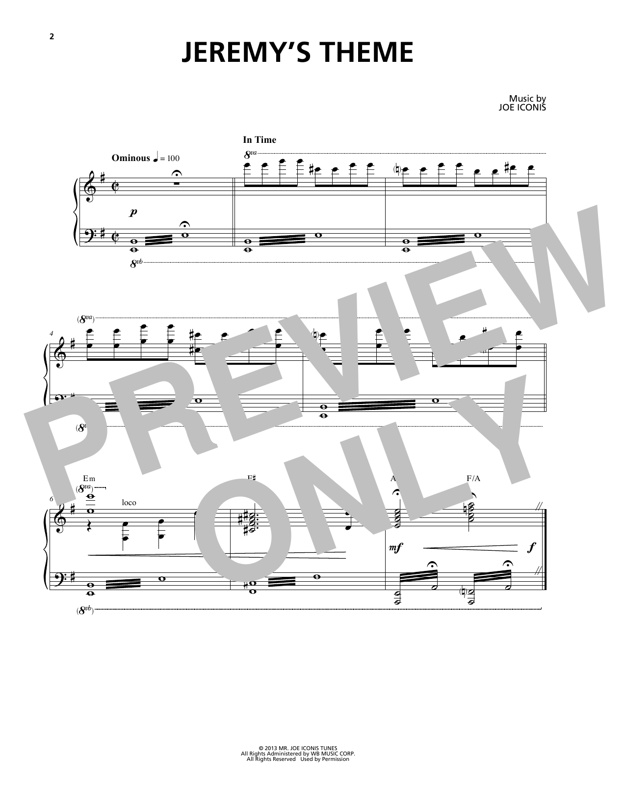 Download Joe Iconis Jeremy's Theme Sheet Music and learn how to play Piano & Vocal PDF digital score in minutes