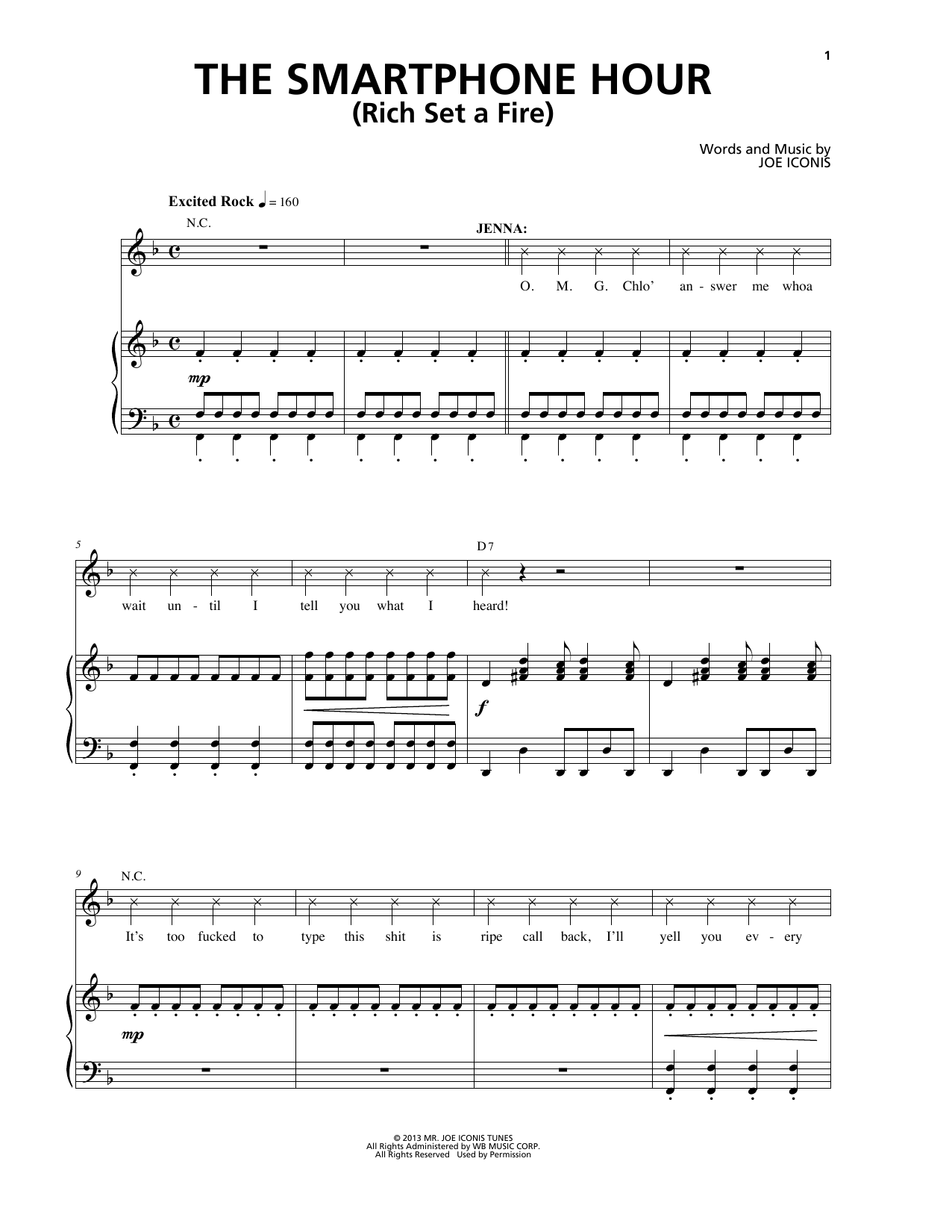Download Joe Iconis The Smartphone Hour (Rich Set A Fire) Sheet Music and learn how to play Piano & Vocal PDF digital score in minutes