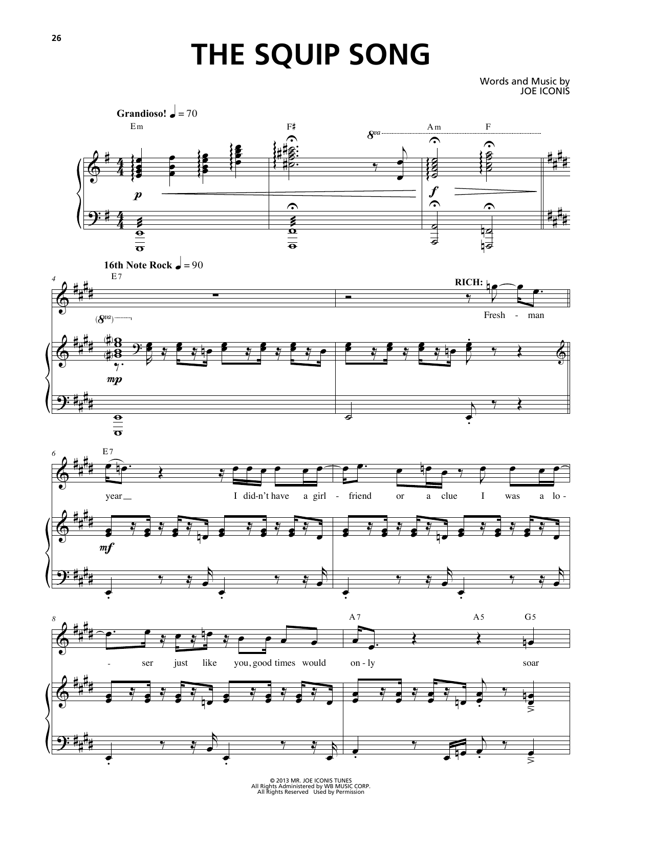 Download Joe Iconis The Squip Song Sheet Music and learn how to play Piano & Vocal PDF digital score in minutes