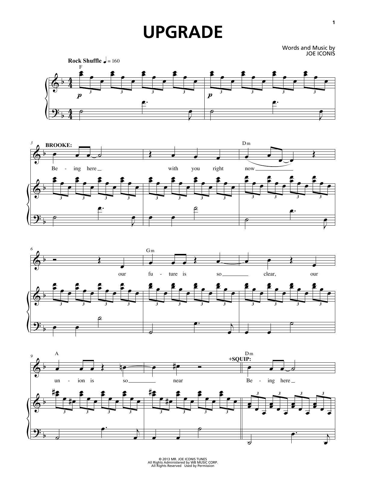 Download Joe Iconis Upgrade Sheet Music and learn how to play Piano & Vocal PDF digital score in minutes