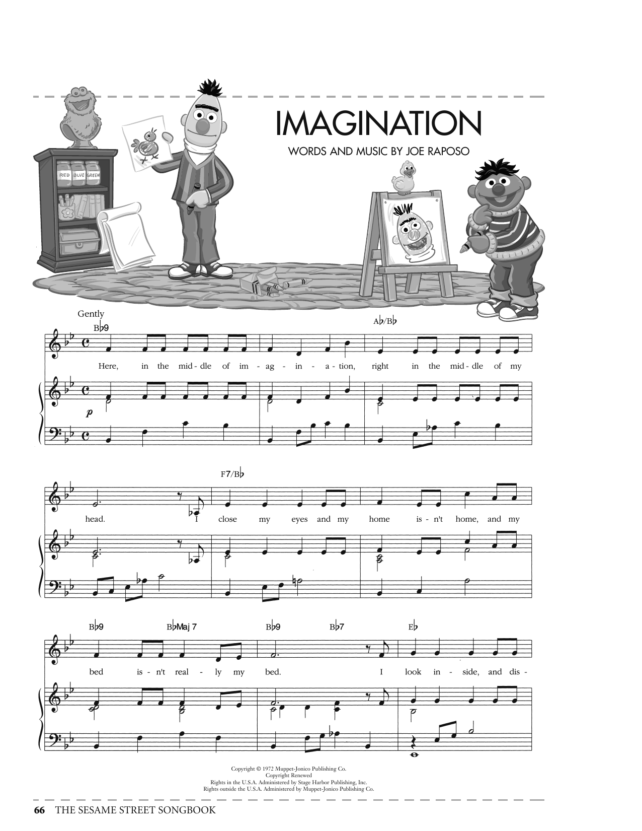 Download Joe Raposo Imagination (from Sesame Street) Sheet Music and learn how to play Piano, Vocal & Guitar Chords (Right-Hand Melody) PDF digital score in minutes