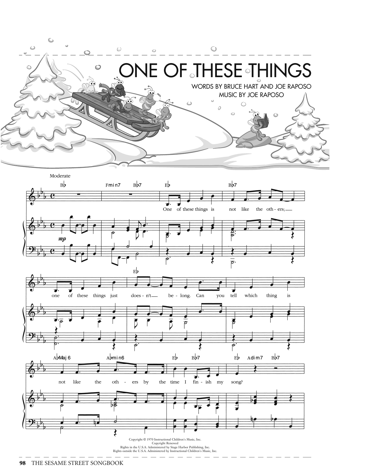 Download Joe Raposo One Of These Things (from Sesame Street) Sheet Music and learn how to play Piano, Vocal & Guitar Chords (Right-Hand Melody) PDF digital score in minutes