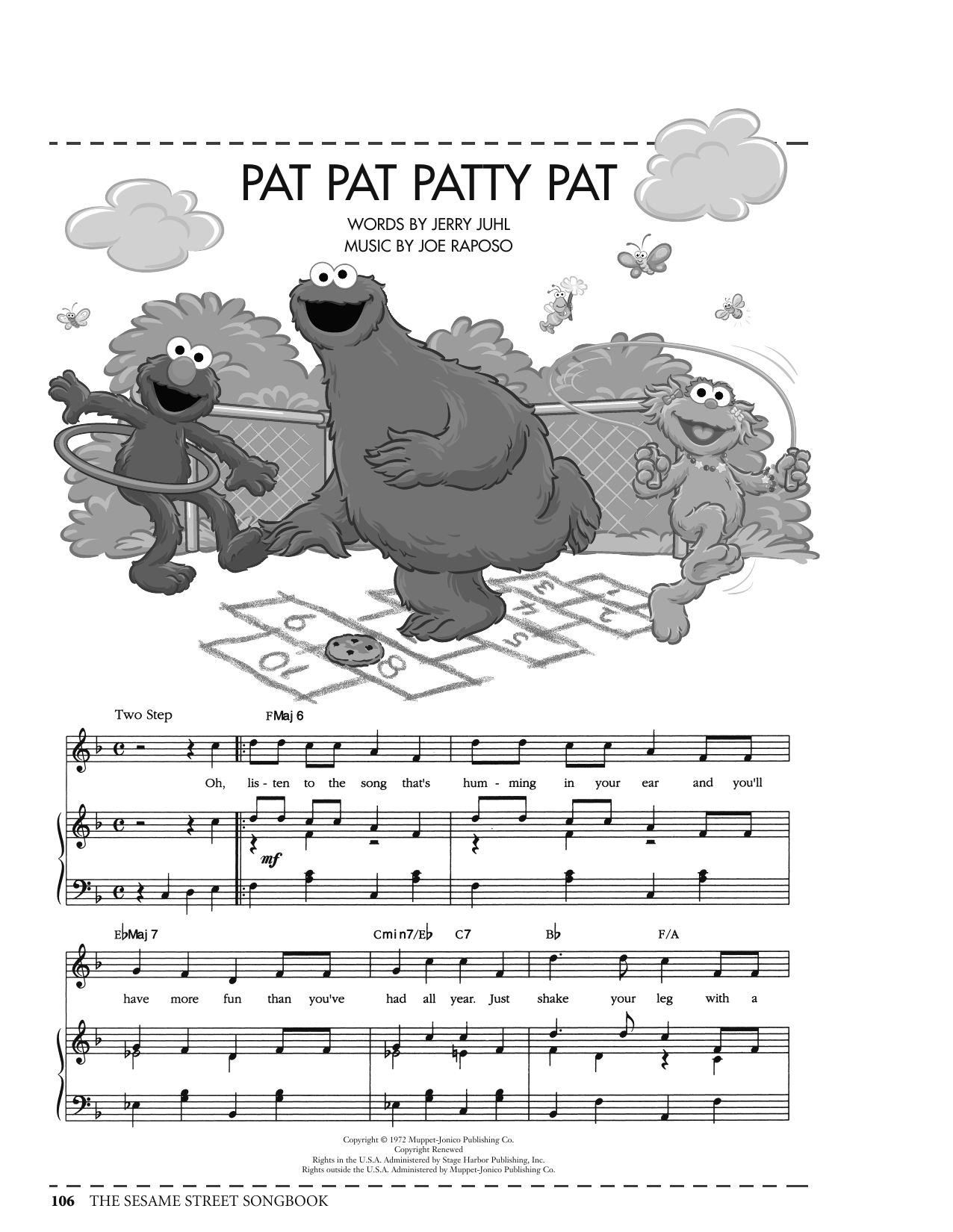 Download Joe Raposo Pat Pat Patty Pat (from Sesame Street) Sheet Music and learn how to play Piano, Vocal & Guitar Chords (Right-Hand Melody) PDF digital score in minutes