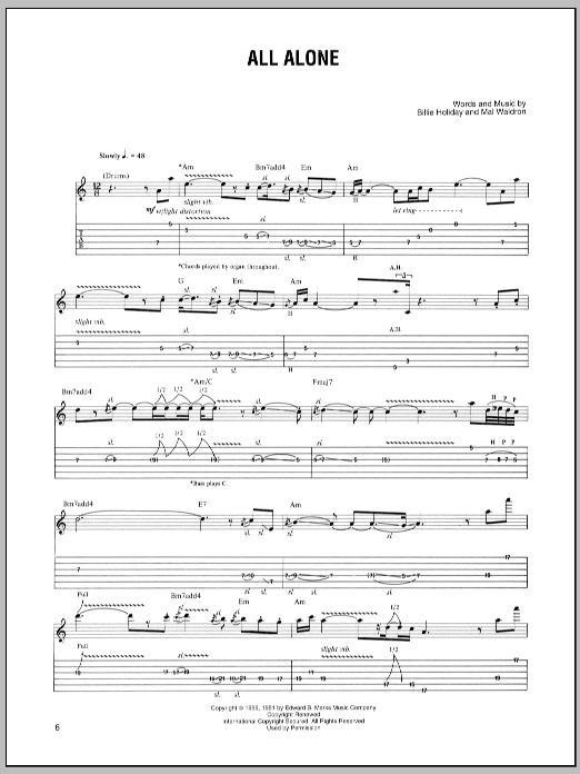 Download Joe Satriani All Alone Sheet Music and learn how to play Guitar Tab PDF digital score in minutes
