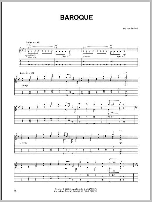 Download Joe Satriani Baroque Sheet Music and learn how to play Guitar Tab PDF digital score in minutes