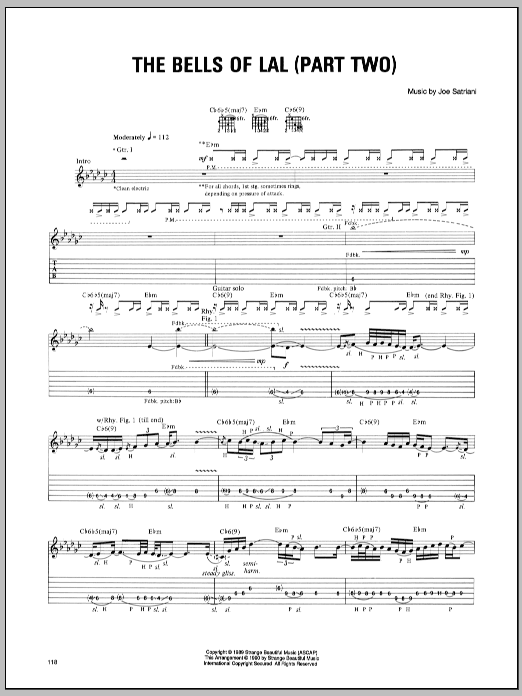 Download Joe Satriani Bells Of Lal (Part Two) Sheet Music and learn how to play Guitar Tab PDF digital score in minutes