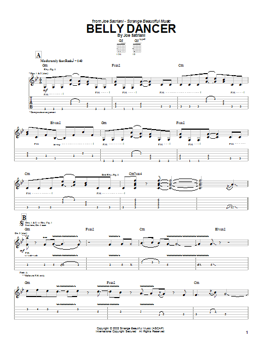 Download Joe Satriani Belly Dancer Sheet Music and learn how to play Guitar Tab PDF digital score in minutes