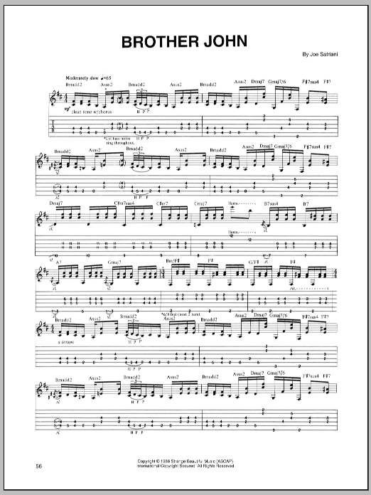 Download Joe Satriani Brother John Sheet Music and learn how to play Guitar Tab PDF digital score in minutes