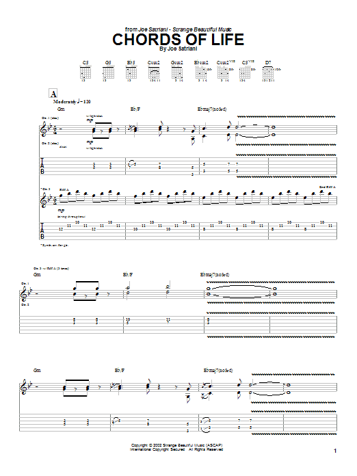 Download Joe Satriani Chords Of Life Sheet Music and learn how to play Guitar Tab PDF digital score in minutes