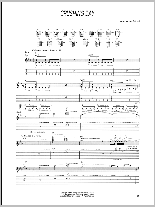 Download Joe Satriani Crushing Day Sheet Music and learn how to play Guitar Tab PDF digital score in minutes