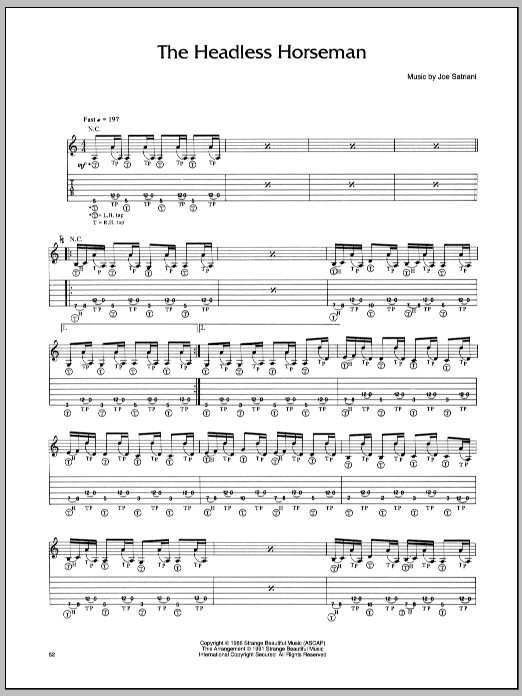 Download Joe Satriani Headless Horseman Sheet Music and learn how to play Guitar Tab PDF digital score in minutes
