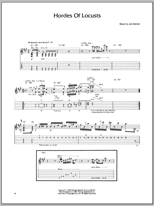 Download Joe Satriani Hordes Of Locusts Sheet Music and learn how to play Guitar Tab PDF digital score in minutes