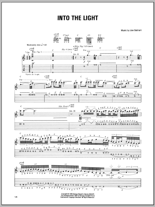 Download Joe Satriani Into The Light Sheet Music and learn how to play Guitar Tab PDF digital score in minutes