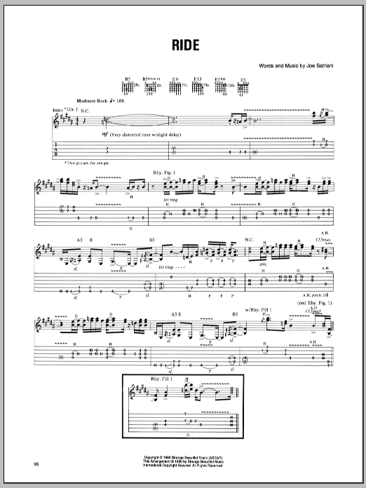 Download Joe Satriani Ride Sheet Music and learn how to play Guitar Tab PDF digital score in minutes