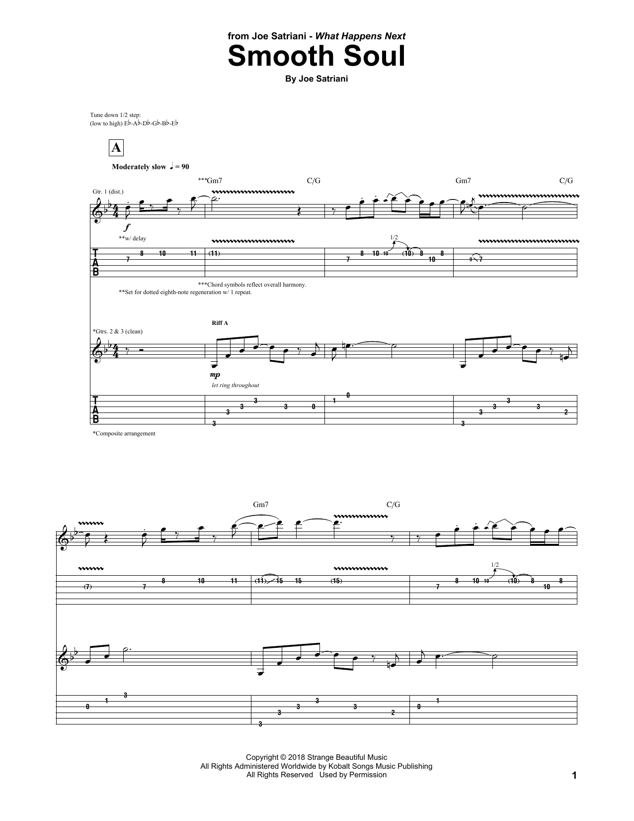 Download Joe Satriani Smooth Soul Sheet Music and learn how to play Guitar Tab PDF digital score in minutes