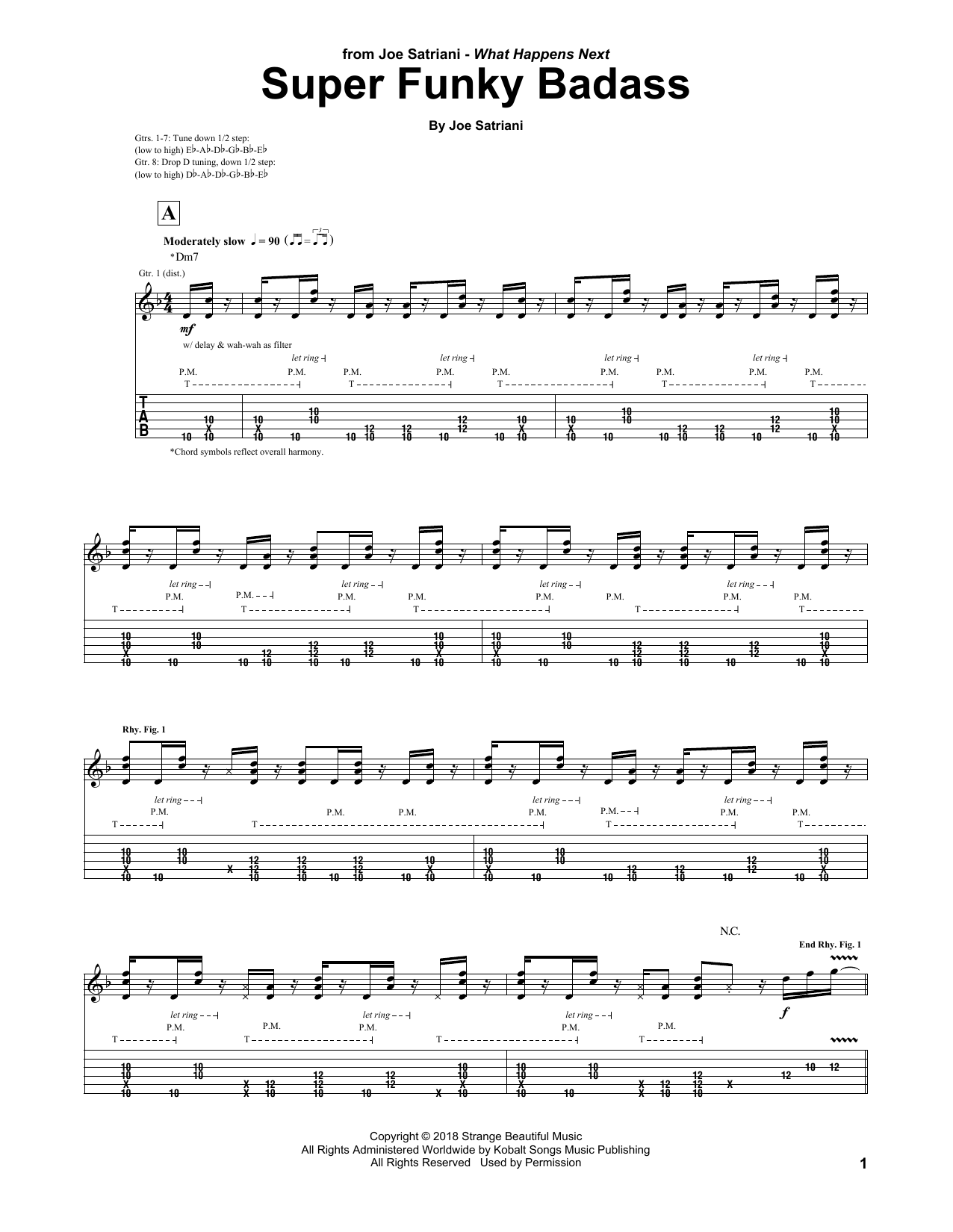 Download Joe Satriani Super Funky Badass Sheet Music and learn how to play Guitar Tab PDF digital score in minutes