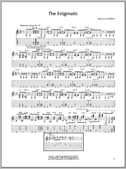 Download Joe Satriani The Enigmatic Sheet Music and learn how to play Guitar Tab PDF digital score in minutes