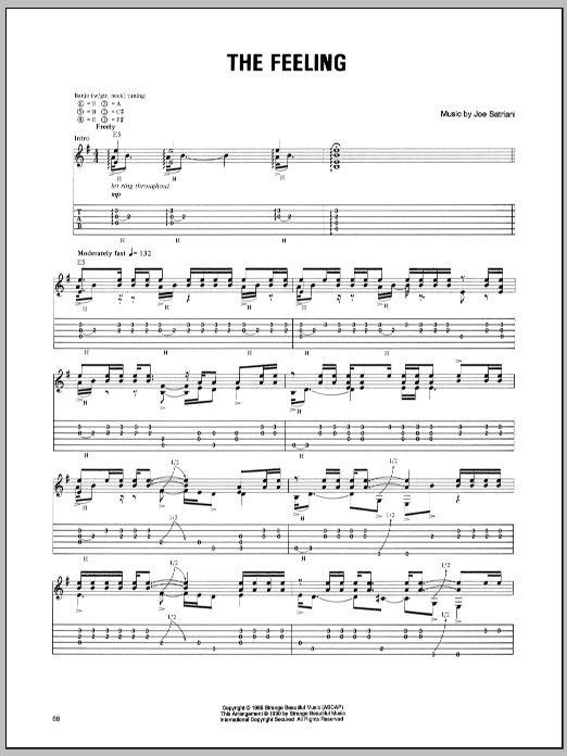 Download Joe Satriani The Feeling Sheet Music and learn how to play Guitar Tab PDF digital score in minutes