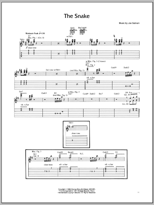 Download Joe Satriani The Snake Sheet Music and learn how to play Guitar Tab PDF digital score in minutes