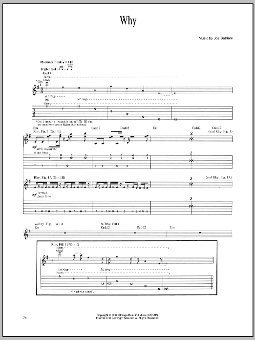 Download Joe Satriani Why Sheet Music and learn how to play Guitar Tab PDF digital score in minutes