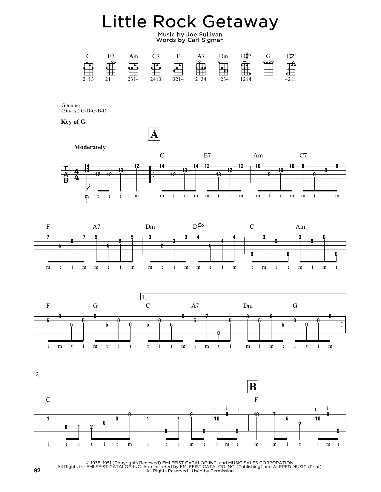 Download Joe Sullivan Little Rock Getaway Sheet Music and learn how to play Banjo PDF digital score in minutes